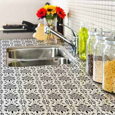 Zelfklevende tegelmuurstickers voor keuken en badkamer - 60 cementtegelstickers voor meubels en badkamers - 60 stickers 10x10cm