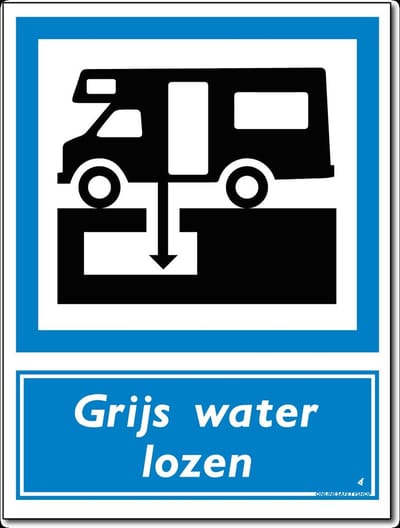 Grijs water lozen bord - Forex - 30 x 40 cm - Weerbestendig