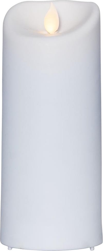Star Trading kaars M-Twinkle, zuilkaars, wit, LED, timer, geel, buiten, binnen, 17,5 cm