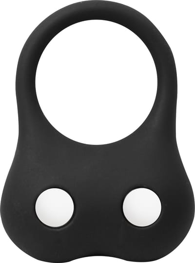 Rimba - Siliconen Ball Stretcher met Twee Metalen Kogeltjes - 70 gram - Zwart