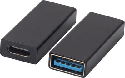 NÖRDIC OTG-C18 USB-C naar USB-A Adapter - 5Gbps - Vrouwelijk naar Vrouwelijk - Zwart