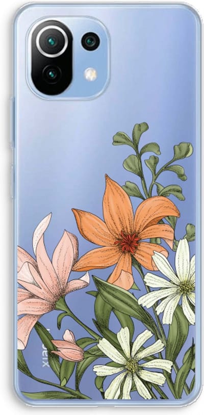 Case Company® - Hoesje geschikt voor Xiaomi Mi 11 Lite hoesje - Floral bouquet - Soft Cover Telefoonhoesje - Bescherming aan alle Kanten en Schermrand