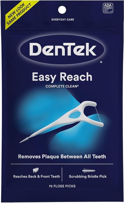 DenTek Complete Clean Easy Reach Floss Picks - Geen breuk en geen scheurtjes floss - 75 stuks