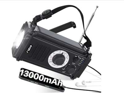 Stellar Noodradio - Noodradio opwindbaar - Noodradio opwindbaar en batterij - Opwindbare radio - Noodradio opwindbaar - Draagbare radio - Nood radio - Zwart