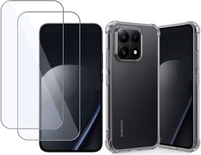 TechNow Hoesje + 2x Screenprotector geschikt voor Xiaomi 15T Hoesje Screenprotector - Tempered Glass - Extreme Shock Case Transparant