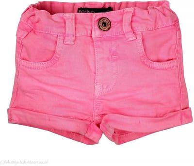 Korte broek Girl on Fire neon rozedirkje -  Maat  104