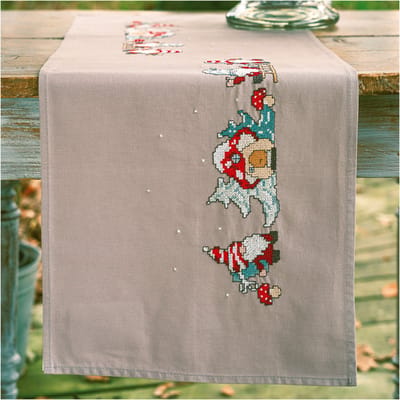 Vervaco - Tafelloper kit - 35 x 95cm - Kerst - Wichtel - PN-0214765