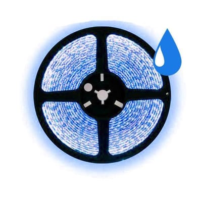 1 meter blauw led strip waterproof - IP65 - 30Leds/m - 12V