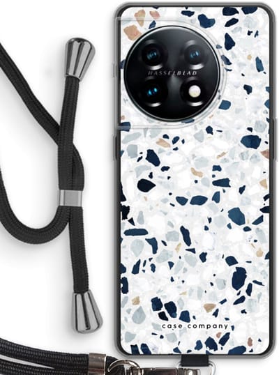 Case Company® - Hoesje met koord geschikt voor OnePlus 11 hoesje met Koord - Terrazzo N°1 - Telefoonhoesje met Zwart Koord - Bescherming aan alle Kanten en Over de Schermrand