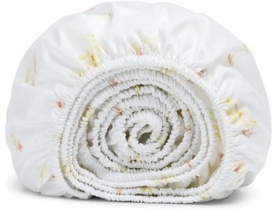 Yumeko hoeslaken katoensatijn flower valley 180x200x30 - Biologisch & ecologisch