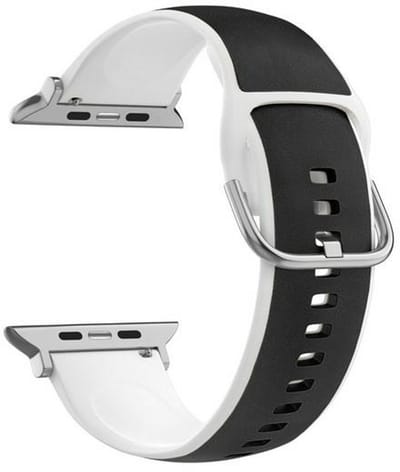 Beline Apple Horlogeband Silico Leer 38/40/41mm zwart wit/zwart-wit doosje