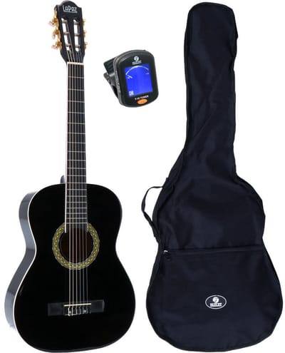 Klassieke Gitaar 3/4 - incl. gigbag en stemapparaat - Zwart LaPaz 002