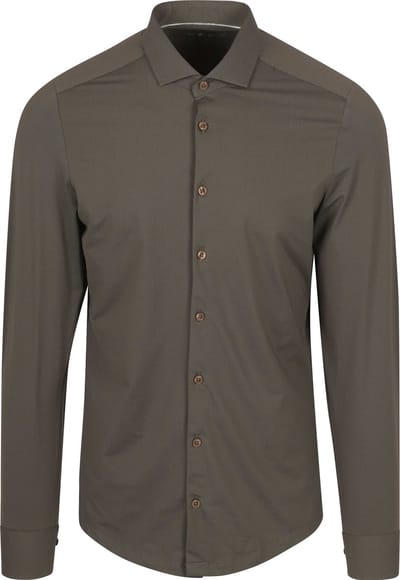 Pure The Functional Shirt Super Stretch Bruin - Maat 38 - Heren - Overhemden Casual