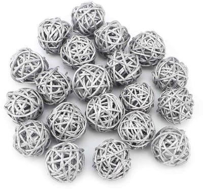 Rieten Ballen 20 Stuks voor Tuin Bruiloft Feest Kerstdecoratie (Groen)