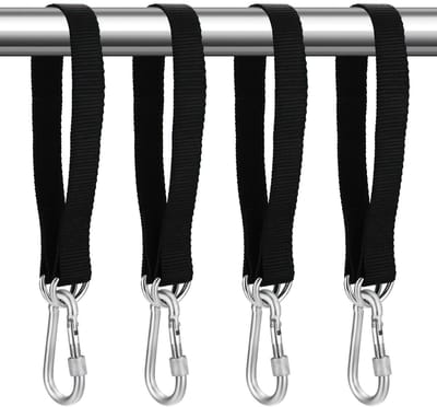 Dailygoods - 4 sets boomschommelbanden opknoping kit riemen, zware hangmatriemen, verstelbare schommel opknoping riemen met 4 karabijnhaken en 4 D-ringen, voor boomschommel hangmatten, houdt 400 lbs