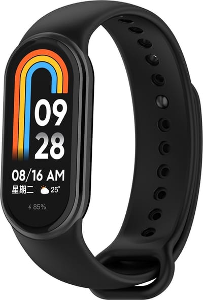 By Qubix - Siliconen bandje - Zwart - Geschikt voor Xiaomi Smart Band 8 / 9 / 10