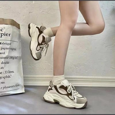 Sportschoenen Dames Nieuwe Daddy Schoenen Lente en Herfst Meisjes Koreaanse Versie van Harajuku Stijl Alles-match Modetrend Hardloopschoenen 40 gray