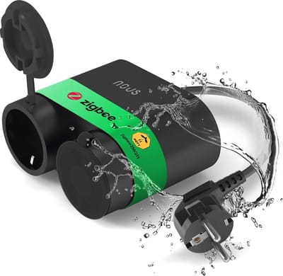 Slim Waterdicht Buitenstopcontact met Dubbele Stekker en Energie Monitor