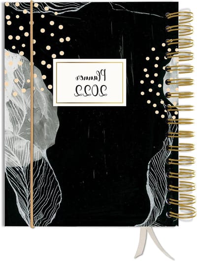 Weekplanner Agenda - Afsprakenkalender Plannner - Plannen Organiseren - Hardcover Met Elastiek - 185 x 215 cm - Zwart