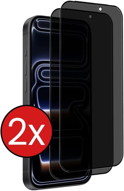 Screenprotector - 2 Stuks - Geschikt voor iPhone 17 Pro / 18 Pro - Privacy Filter - Beschermglas - Gehard Glas - Tempered Glass - Screen Protector