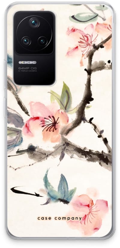 Case Company® - Hoesje geschikt voor Xiaomi Poco F4 hoesje - Japanse bloemen - Soft Cover Telefoonhoesje - Bescherming aan alle Kanten en Schermrand