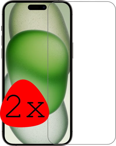 Screenprotector - 2 Stuks Geschikt voor Apple iPhone 15 Plus - Extra Sterk - Beschermglas - Gehard Glas - Tempered Glass - Screen Protector