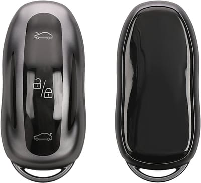 kwmobile autosleutel hoesje geschikt voor Tesla Model S / Model Y / Model 3 hoes - TPU autosleutel behuizing - Beschermende auto sleutel case - Sleuteletui in mat zwart / zwart