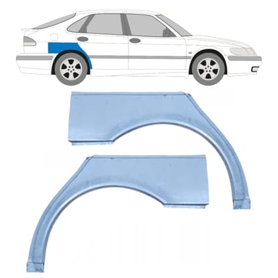 Reparatiepaneel achterspatbord voor Saab 9-3 1998-2003 / Links + Rechts / Set