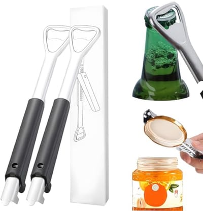 2 Stuks Verstelbare Blikopener voor Senioren - Ergonomische Dekselopener voor Zwakke Handen en Artritis