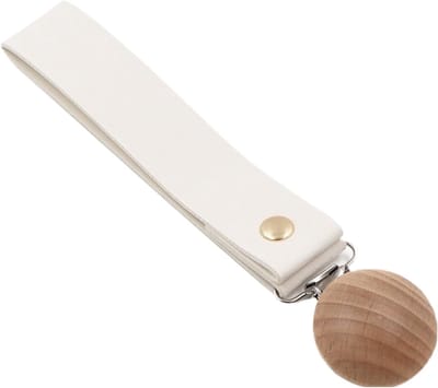 Kinderwagen Clips - Deken Houders - Baby Warm Houden - PU en Hout - 13 x 3 cm - Wit