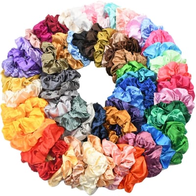 20 stuks Haar Scrunchies Set Elastiekjes Satijn Kleurrijke Touwen Haaraccessoires voor Vrouwen Meisje blue