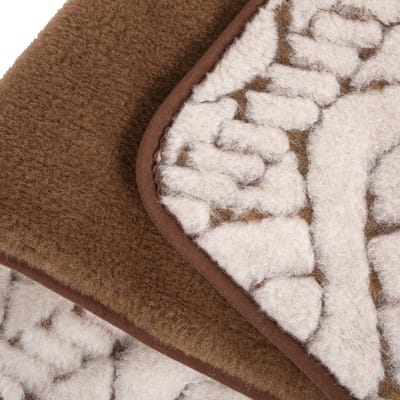 Deken 100% Wol - Dubbelzijdig - Puur Australische Merino & Kameel Blend TRENZA – Bruin Ecru Premium Wollen Deken OnceDoce® 2 x 450 g/m² - Warm Ademend Zacht – Woolmark ® Keurmerk - Wasbaar – Lits-jumeaux 240x200cm