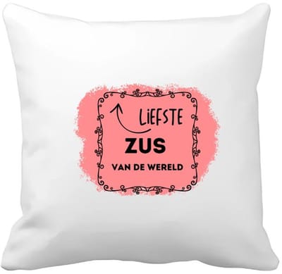Akyol - liefste zus van de wereld Kussen hoes - Zus - de liefste zus - verjaardag - cadeautje voor zus - kado - geschenk - 40 bij 40 cm