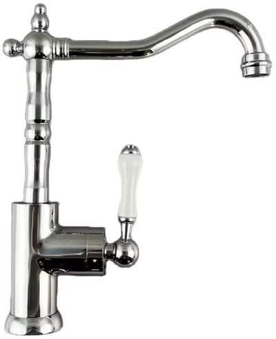 Hudor Keukenkraan Messing - 025 Chromé Collectie Erymanthe - Draaibare Uitloop - Retro Design - Waterbesparend - Premium Kwaliteit