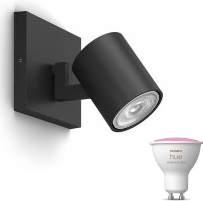 Philips Hue Runner Opbouwspot (Zwart) - Wit en Gekleurd Licht - Wandspot of Plafondspot met 1 Lichtpunt - GU10 - Hue White and Color Ambiance