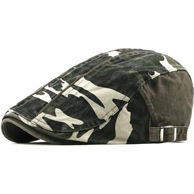 Mode Petten Voor Mannen Newsboy Petten Camouflage Katoenen Platte Petten Dames Schilders Baret Hoeden black