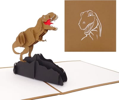 3D Pop-up Verjaardagskaart Dinosaurus voor Kinderen - T-Rex Wenskaart