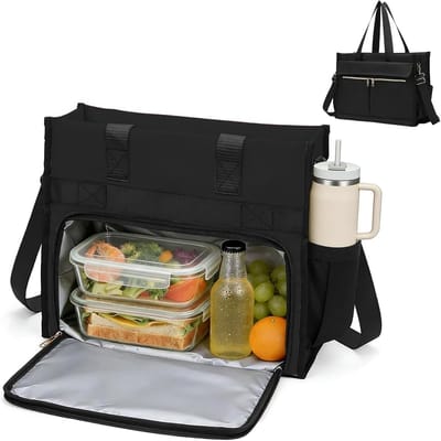 Vrouwelijke Lunchtas met Isolerend Koelcompartiment, Ruim en Waterdicht, Ideaal voor Laptop, School en Reizen, Geschikt voor 15.6 Inch Laptops en Documenten