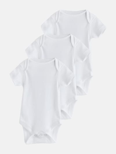 Next - Pasgeboren unisex - 3 Huidvriendelijke rompertjes - Wit