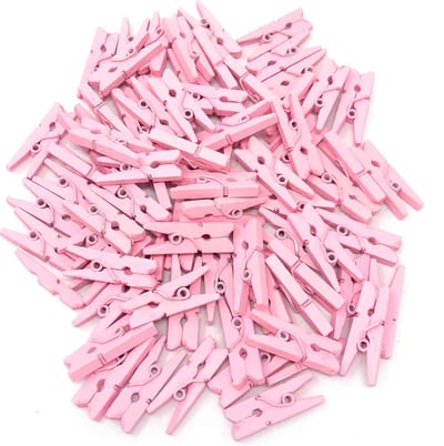 Premium - Roze Kleine houten mini knijpers - 20 STUKS - Roze - Knijpertjes - Fotoknijpers - Geboorte wasknijpers - 2.5 CM - Foto knijpers - Knijper om foto's aan op te hangen - Fotohouder - Knijpers - Wasknijpers - Kerstkaart hangers - Pola