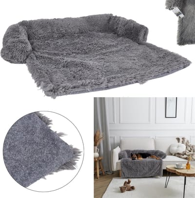 Hondendeken voor op de Bank - 80 x 80 x 15 cm - Hondendeken Bank – Hondenkleed Bank - Waterproof - Hondenmand - Huisdieren Bed – Donkergrijs