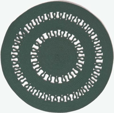 Homescapes Gevlochten Rond Gehaakt Vloerkleed Groen, 90 cm