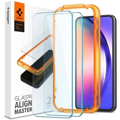 Spigen Tempered Glass voor de Samsung Galaxy A54 - GlastR AlignMaster Screen Protector - 2 Pack