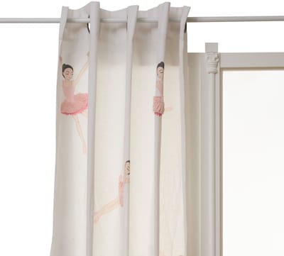 Atmosphera Kids Ballerina Gordijn 140x260cm - Kant en klaar met ringen - Gordijn raambekleding - Wit