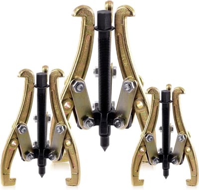 3-delige 3-Jaw Trekker Set voor het Verwijderen van Tandwielen, Lager en Vliegwiel - Stevige Verwijderingskit voor Mechanische Toepassingen, Inclusief 3 Inch, 4 Inch en 6 Inch Trekker