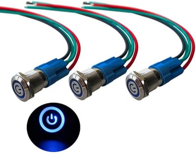 Dailygoody - Push Button Switch - Waterproof - LED - 12V/24V - Voor Auto Start - 12mm