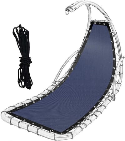 Hangstoel Vervangingsset - Stoelstof Touw - Buiten Ontspannen - Duurzaam Polyester Gaas - 197x64cm - Blauw