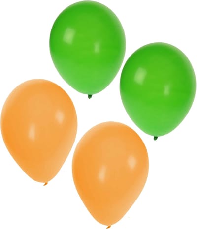 Shoppartners Party Ballonnen - 60x stuks - groen-geel - latex - 27 cm - versiering - kleurenmix - feestartikelen