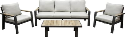 Lola stoel bank loungeset 4 delig antraciet aluminium