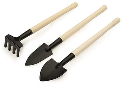 Mini tuingereedschap - Mini schep - Kleine hark - 20CM lang - 3-delig set - Kindertuingereedschap - Compact set - CHPN